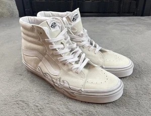 Vans Sk8-Hi Flame Zapatos Para Hombres Talla 12 Parte Superior Alta Gamuza Patín Blanco Nuevo - Imagen 1 de 11