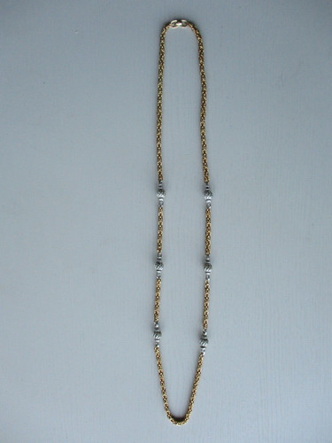 Collana Christian Dior GRANDE in oro con maglie ad incastro e sfere diamantate