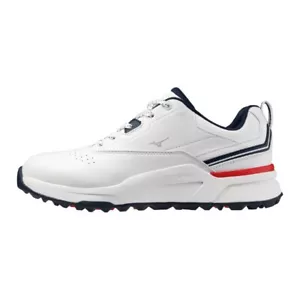 MIZUNO Spikeless Golf Shoes Hazard Energy 51GQ2502 Off White/Navy/Red 4E - Picture 1 of 10