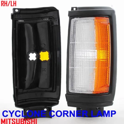 Par de luces esquineras delanteras negras Mitsubishi Dodge Ram 50 Triton L200 Strada 87-96  Foto 1 de 2