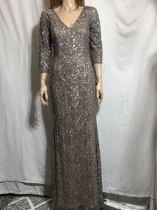 Para mujer Nuevo con etiquetas Adrianna Papell Lentejuelas Cuello en V Vestido Formal de Noche Talla 2 - Imagen 1 de 11