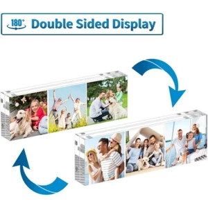 Acrylic Magnetic Photo Frame Double Sided Clear Fridge Picture Frame - Picture 1 of 34