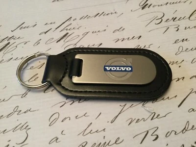 VOLVO Key Ring Etched and infilled On Leather 2