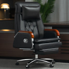 Kinnls Cameron Massage Chair Genuine Leather Managerial Executive Office Chair