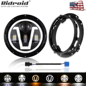 Faro LED DRL de 7 pulgadas + anillo de montaje de soporte para Harley Street Glide FLHX - Imagen 1 de 24