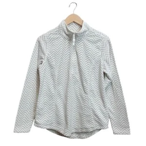 Polka Dot Zigzag Chevron Zip Up Pullover Small Sweater - Picture 1 of 12