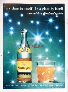 Schweppe's Sparkling 'Orange' Mineral Water Advert - Original 1951 Print - Foto 1 di 1