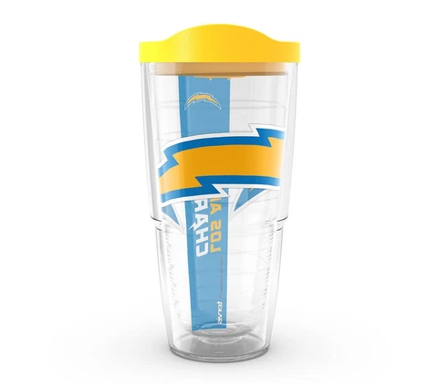 LOS ANGELES CHARGERS, 24oz DOUBLE WALL,  TUMBLER FROM TERVIS  WITH LID INCLUDED Cover