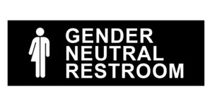 Basic Gender Neutral Restroom Sign Black - Medium - Picture 1 of 4