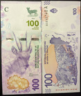 Argentina, 100 Pesos, ND (2018), A-Series, New Design UNC Deer