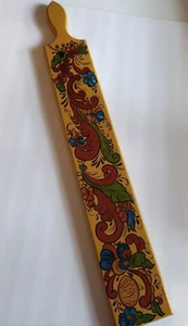 Vintage Rosemaling Tole Painted Long Cutting Board Wood Wall Decor Norwegian - Picture 1 of 14
