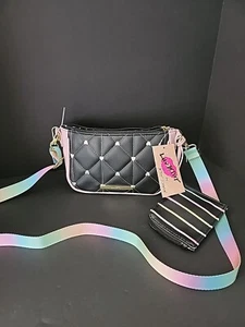 Cartera bandolera acolchada BETSEY JOHNSON NUEVA CON ETIQUETAS con estuche para tarjetas - Imagen 1 de 13