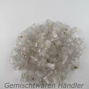 RJ 11 Stecker Cat 3 Modularstecker 6P4C 4 Pol klar 100 Stück - Bild 1 von 1
