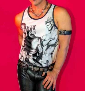 CAMISETA SIN MANGAS DE MALLA TOM OF FINLAND MUSCLE PARA HOMBRE CAMISETA CULTURA GAY CON - Imagen 1 de 7