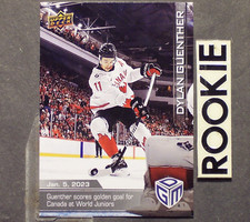 DYLAN GUENTHER 2022/23 Upper Deck Game Dated Moments #4 (a ROOKIE Arizona Coyote