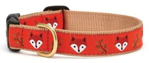 UP COUNTRY Ribbon & Webbing Red Dog Collar. FOXY. Adjustable 3 sizes