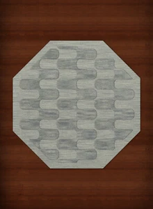 Blue Grid Waves Curves Blocks Transitional Area Rug Geometric DV9 - Picture 1 of 12