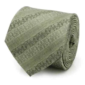 Corbata para hombre Grogu contorno a rayas verde salvia - Imagen 1 de 5