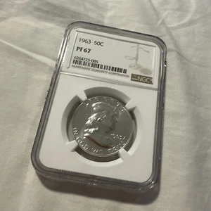 1963 P NGC PF67 Proof Benjiman Franklin Half Dollar 90% Silver Coin - Picture 1 of 1