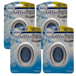 4 Pack Febreze Small Spaces Linen & Sky Air Freshener Odor Eliminator - Picture 1 of 8