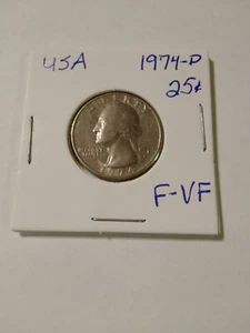 WASHINGTON QUARTER 1974-D F-VF SCHÖNE MÜNZE! - Bild 1 von 1