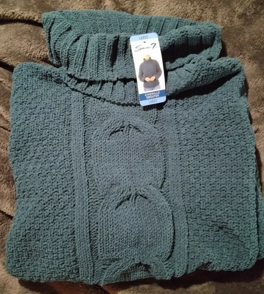 Seven7 Chenille Sweater Teal Size Large WITH TAGS