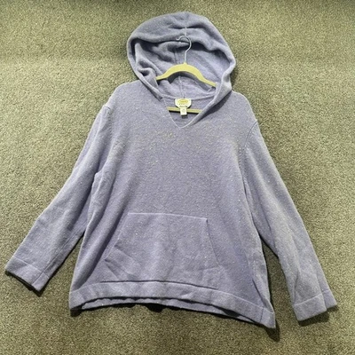 Talbots Knit Hoodie Sweater Woman 3X Lavender Merino Wool Blend Made In Italy - Image 1 of 4