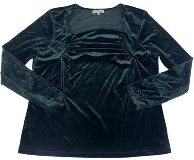 Top Anatomía Talla XL Verde Esmeralda Terciopelo Calíope Elastizado Manga Larga Piojo Foto 1 de 4