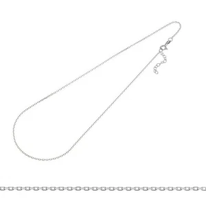 Chaîne fine forçat facetté 40+3 cm extension en argent 925 - Picture 1 of 2