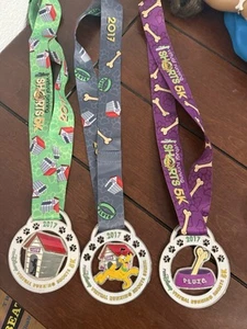 Disney Medals 2017 Run Virtual Running Shorts 5K PLUTO SET OF 3 - Picture 1 of 4