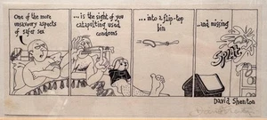 DAVID SHENTON (1949) ORIGINAL SIGNED CARTOON STRIP GAY SAFER SEX HUMOUR - Picture 1 of 1