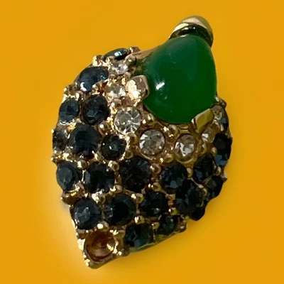 VTG BOUCHER RHINESTONE PEACOCK FEATHER CLIP SINGLE EARRING RHINESTONE MISSING - Image 1 of 4