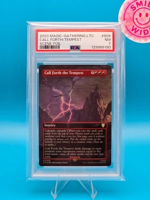 PSA 7 - 2023 MAGIC THE GATHERING LTC, 509 CALL FORTH THE TEMPEST SCENE-FOIL - Image 1 of 2