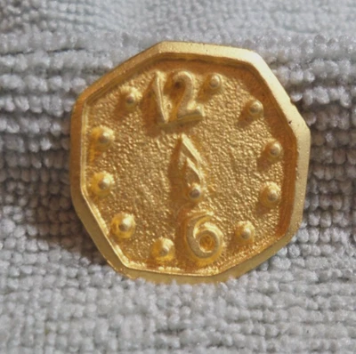 Antiguo botón de metal vintage cara del reloj Foto 1 de 3