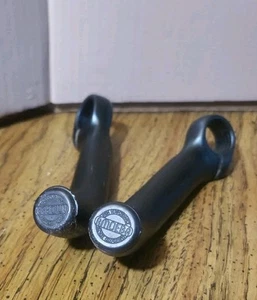 Vintage Amoeba High Performance Bar Ends 22.0mm Anodized Black, Caps, 138g Pair - Picture 1 of 8