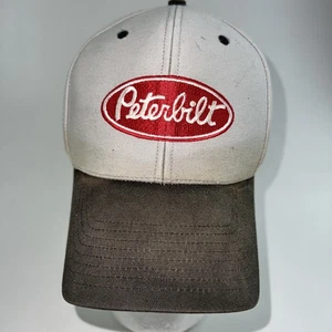 Peterbilt Snapback Truckers Hat Baseball Cap Tan & Brown One Size - Picture 1 of 8