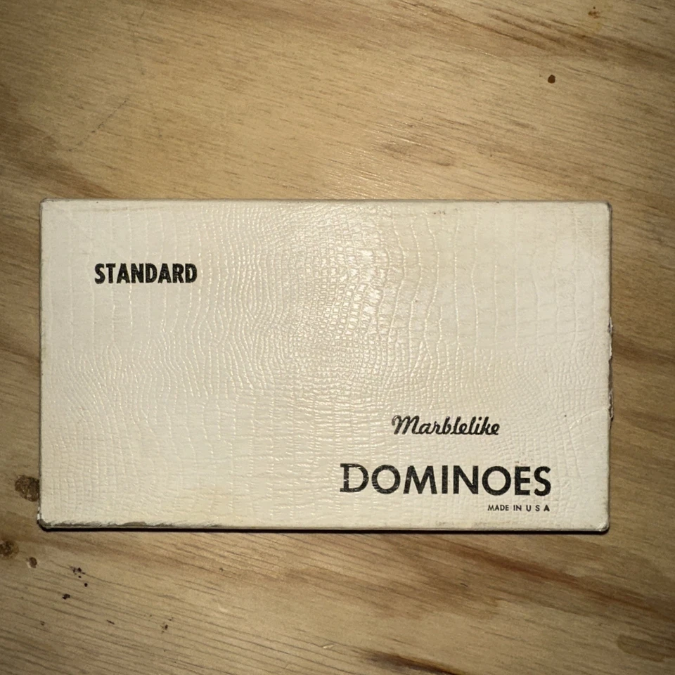 Vintage Set Of  Puremco 616 Standard Marblelike Dominoes Made In USA Complete - Image 1 of 4