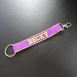 Becky Lanyard Key Strap Keychain Personalized Novelty Name Gift Tea Purple Green - Picture 1 of 5