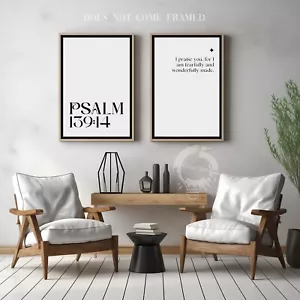 Psalm 139:14, Bible Verse, Set of 2 Poster Prints, Christian Home Wall Art Décor - Picture 1 of 8