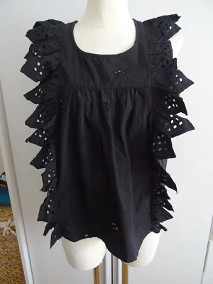 schwarzes Top mit Lochmuster von 2ND Day, Größe 36 - NEU - Bild 1 von 4