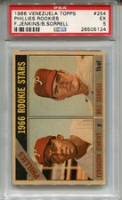 1966 Venezuela Topps #254 Ferguson Fergie Jenkins Rookie Card RC Graded PSA 5
