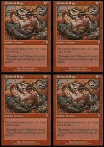 4x MTG 2000 MANIACAL RAGE - ENCHANT CREATURE ENCHANTMENT - MAGIC CARD x4 copies - Picture 1 of 2