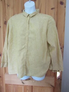 Marks & Spencer Size 24 Mustard Linen Shirt Long Sleeve 100% Linen NWT - Picture 1 of 3