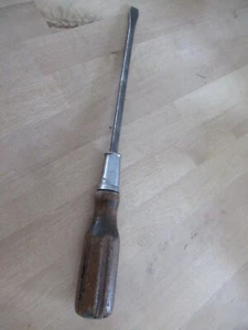 Vintage Flat Head Screwdriver Wood Handle 13” Long Sturdy Made in USA - Picture 1 of 11