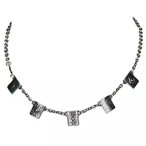 Brighton Necklace Charm 17” Silver Tone Tablet Pendants Southwestern Casual - Picture 1 of 8
