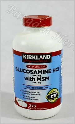 Free Worldwide Shipping Kirkland Glucosamine HCI 1500mg with MSM 375 Tabs 09/27 - Image 1 of 3