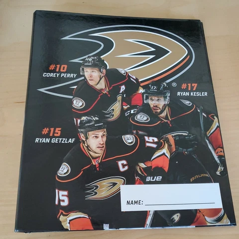 Anaheim Ducks Promotional 1" 3-Ring Binder Folder Getzlaf,Kesler,& Perry NEW Cover