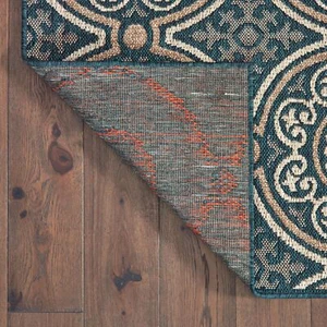 Vista Home Higgins Panel Medallion Indoor/ Outdoor Area Rug Blue/Grey 6'7" x 9'2 - Picture 1 of 5