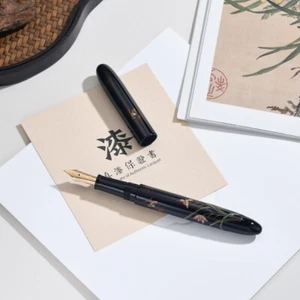 Qianyu Orchid In Deep Valley Fountain Pen Elegant Ebonite e Urushi - Picture 1 of 12