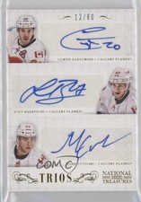 2013 National Treasures Trios /60 Curtis Glencross Sven Baertschi Rookie Auto RC